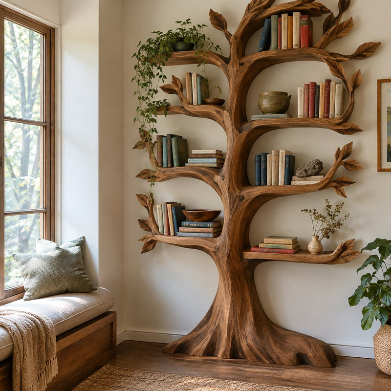 Bookshelves & wine